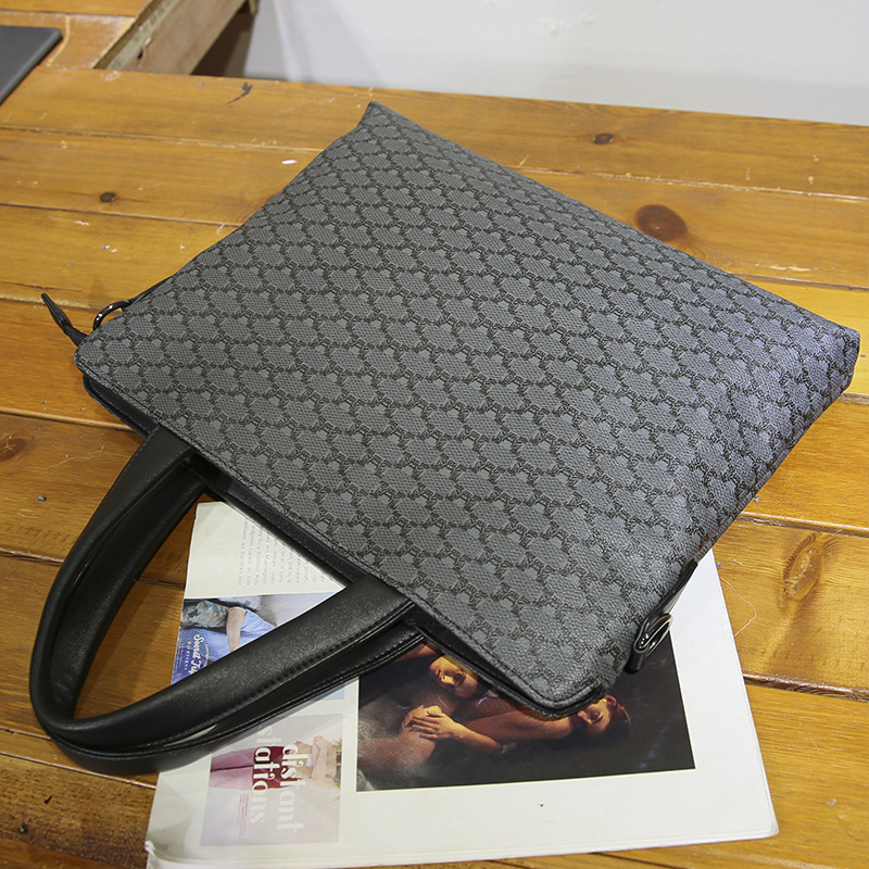 Muška PU kožna torba za dokumente i laptop, karirani uzorak, lagana poslovna torba za putovanja preko ramena ili crossbody