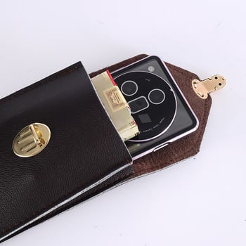 Geantă de talie pentru telefon, textură din piele sintetică microfibră, 6-7 inch, verticală, multifuncțională