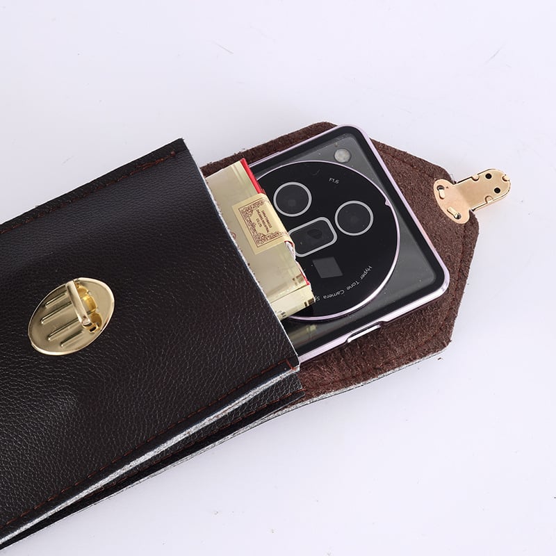 Geantă de talie pentru telefon, textură din piele sintetică microfibră, 6-7 inch, verticală, multifuncțională