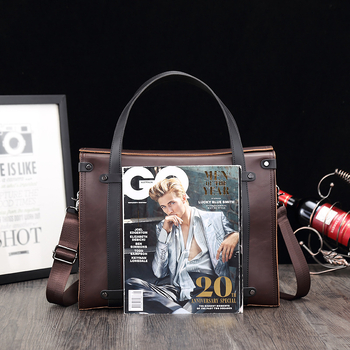 Muška torba visokog kapaciteta, crossbody torba za dokumente, Crazy Horse koža, kontrastni dizajn