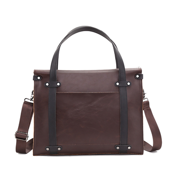 Muška torba visokog kapaciteta, crossbody torba za dokumente, Crazy Horse koža, kontrastni dizajn