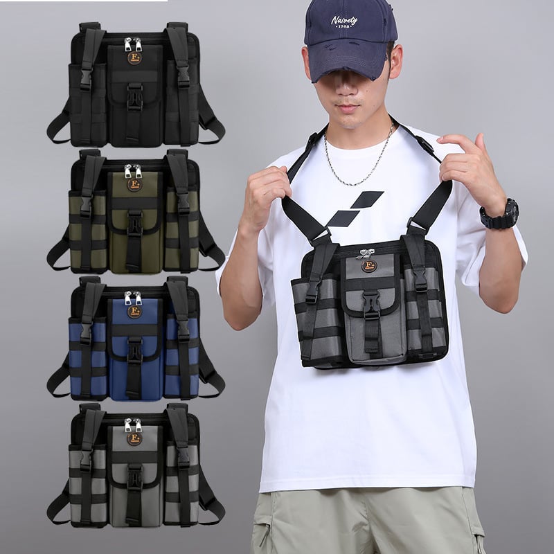 Muška casual torba preko ramena, gradski stil, vodootporna, ultra lagana, prozračna; džep za bocu vode i pretinac za kišobran; kompatibilno s uređajem do 8 inča.