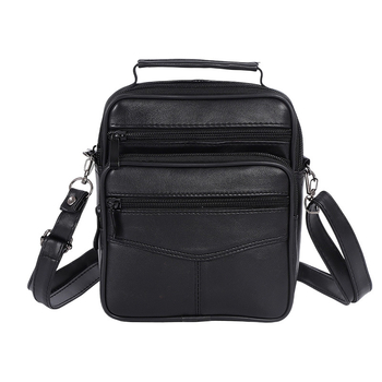 Geantă crossbody din piele naturală pentru bărbați, stil minimalist casual, capacitate mare, compatibilă cu laptop de 8 inchi