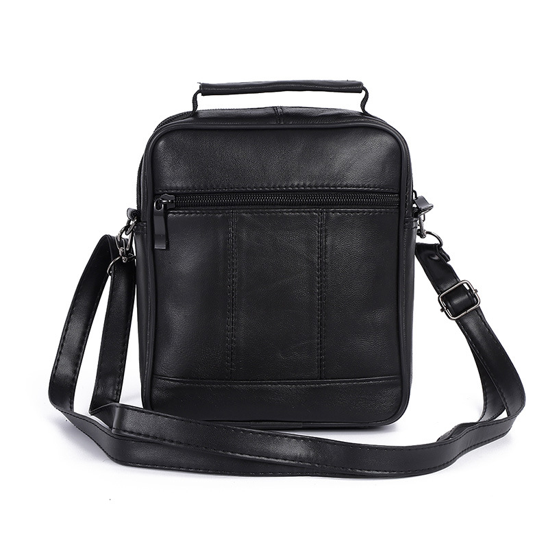 Geantă crossbody din piele naturală pentru bărbați, stil minimalist casual, capacitate mare, compatibilă cu laptop de 8 inchi