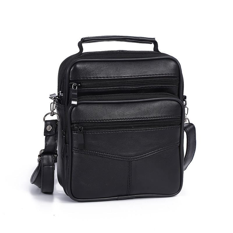 Geantă crossbody din piele naturală pentru bărbați, stil minimalist casual, capacitate mare, compatibilă cu laptop de 8 inchi