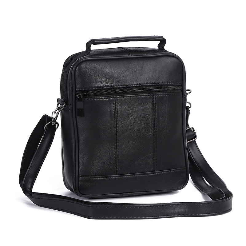 Geantă crossbody din piele naturală pentru bărbați, stil minimalist casual, capacitate mare, compatibilă cu laptop de 8 inchi