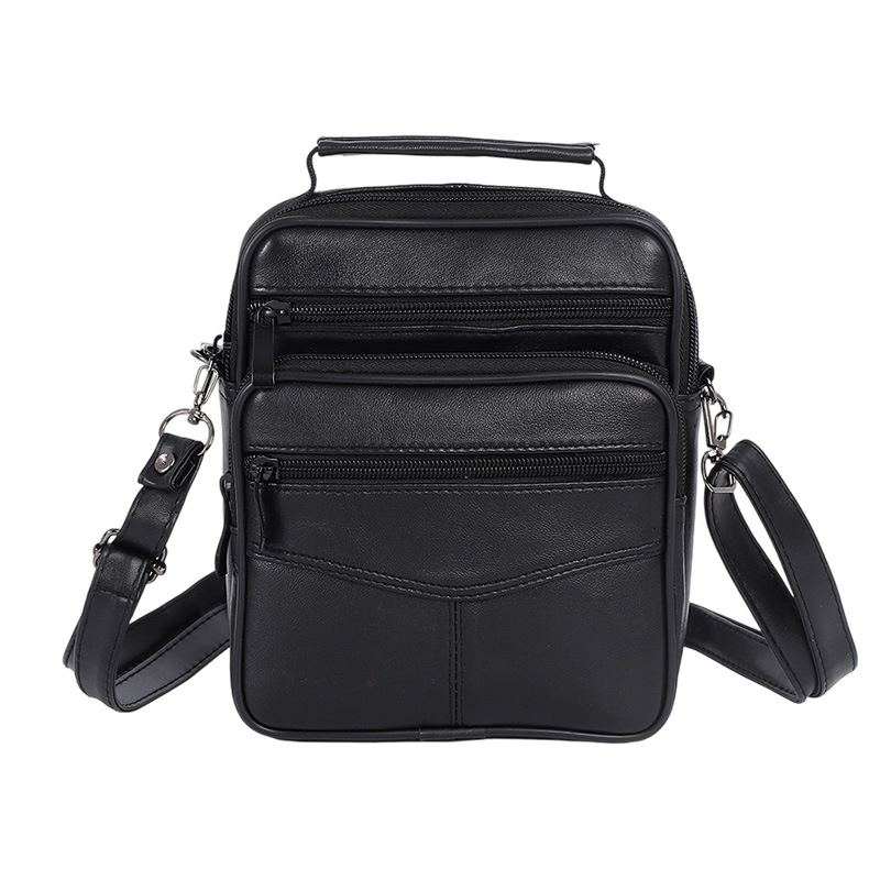 Geantă crossbody din piele naturală pentru bărbați, stil minimalist casual, capacitate mare, compatibilă cu laptop de 8 inchi