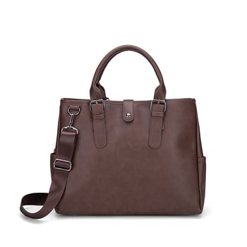 Servietă vintage pentru bărbați, cu curea crossbody, din piele PU Crazy Horse, geantă orizontală de umăr pentru laptop de 14 inch