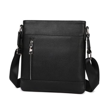 Férfi bőrből készült válltáska, egyszerű és minimalist stílus, függőleges kialakítású crossbody, könnyű üzleti utazásokhoz