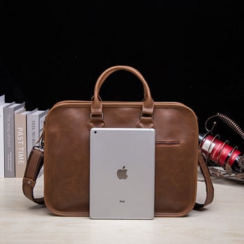 Ρετρό μοντέρνο τσαντάκι crossbody με έναν ώμο, Crazy Horse δέρμα, 14-ιντσών φορητός υπολογιστής, ανδρικό επαγγελματικό τσαντάκι
