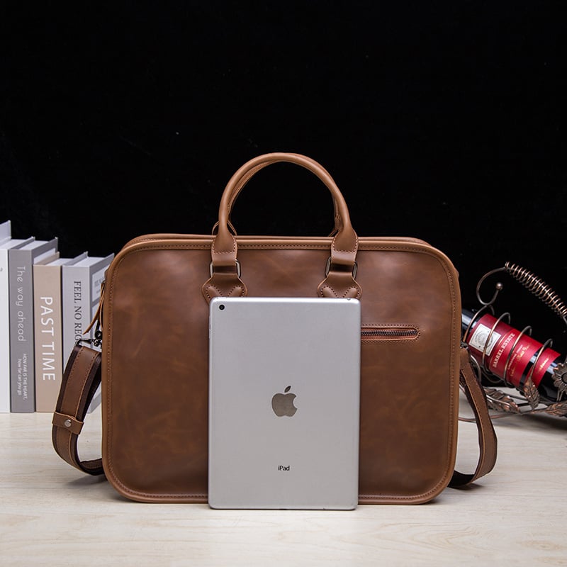 Ρετρό μοντέρνο τσαντάκι crossbody με έναν ώμο, Crazy Horse δέρμα, 14-ιντσών φορητός υπολογιστής, ανδρικό επαγγελματικό τσαντάκι