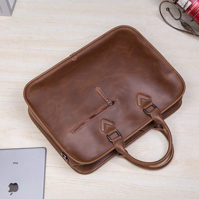 Ρετρό μοντέρνο τσαντάκι crossbody με έναν ώμο, Crazy Horse δέρμα, 14-ιντσών φορητός υπολογιστής, ανδρικό επαγγελματικό τσαντάκι