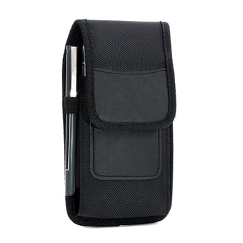 Geantă de talie pentru telefon, bărbați, din Oxford, design vertical, de purtat pe curea, portofel pentru monede din nylon