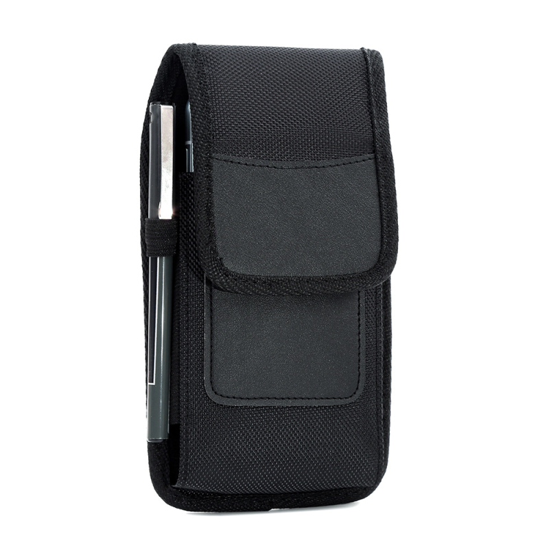 Geantă de talie pentru telefon, bărbați, din Oxford, design vertical, de purtat pe curea, portofel pentru monede din nylon