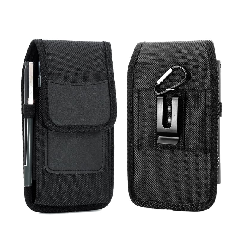 Geantă de talie pentru telefon, bărbați, din Oxford, design vertical, de purtat pe curea, portofel pentru monede din nylon