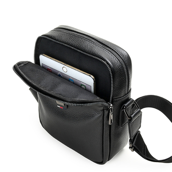 Nova muška torbica od prave kože, vrhunska teleća koža, vertikalni stil, korejski stil, poslovno-opuštena crossbody torba