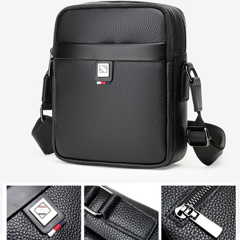 Nova muška torbica od prave kože, vrhunska teleća koža, vertikalni stil, korejski stil, poslovno-opuštena crossbody torba