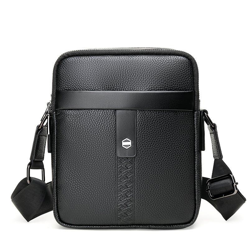 Nova muška torbica od prave kože, vrhunska teleća koža, vertikalni stil, korejski stil, poslovno-opuštena crossbody torba