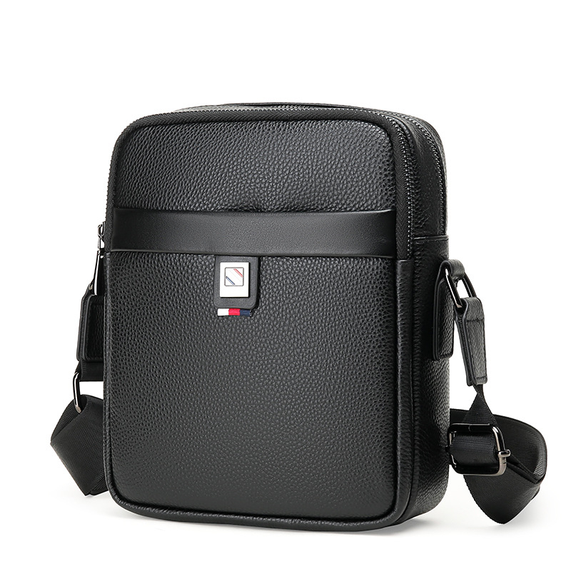 Nova muška torbica od prave kože, vrhunska teleća koža, vertikalni stil, korejski stil, poslovno-opuštena crossbody torba