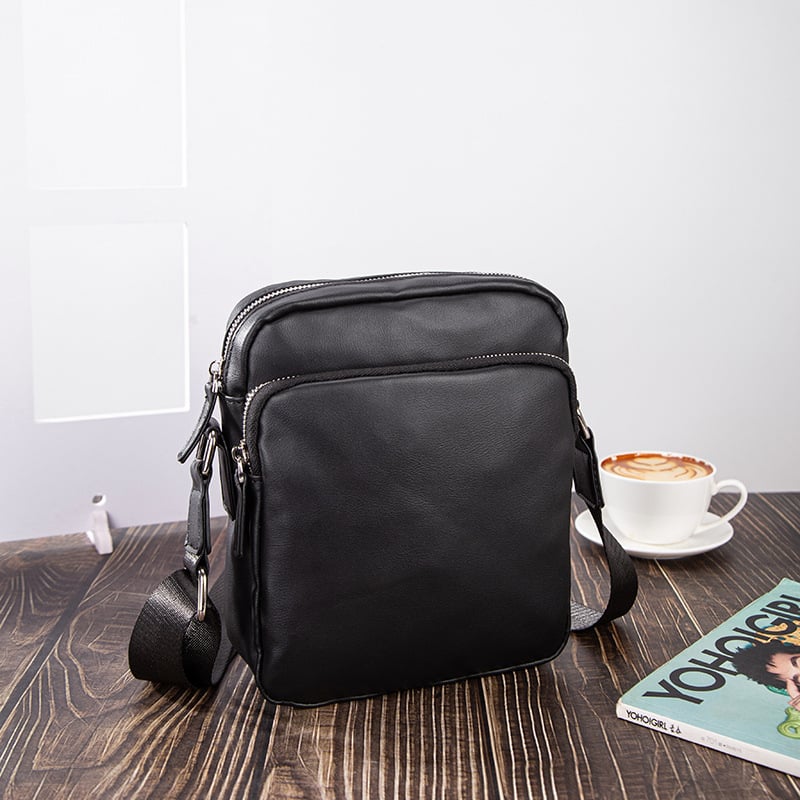 Geantă crossbody pentru bărbați din PU – stil stradal coreean, impermeabilă, compatibilă cu laptop de 8 inci, pentru călătorii și utilizare zilnică