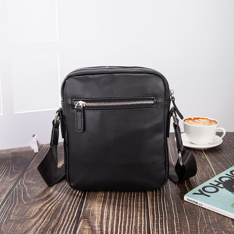 Geantă crossbody pentru bărbați din PU – stil stradal coreean, impermeabilă, compatibilă cu laptop de 8 inci, pentru călătorii și utilizare zilnică