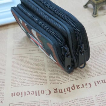 Geantă de talie pentru telefon, multifuncțională, mini buzunar pentru monede și chei, model camuflaj