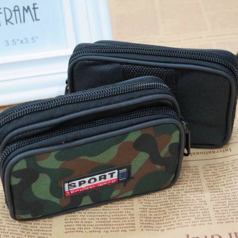 Geantă de talie pentru telefon, multifuncțională, mini buzunar pentru monede și chei, model camuflaj