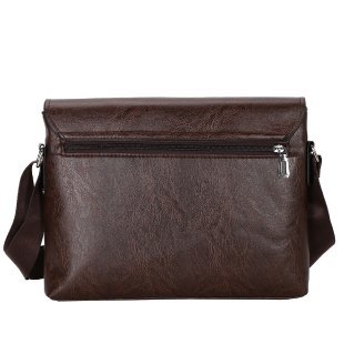Geantă pentru bărbați din PU, messenger/poșetă de umăr, impermeabilă, pentru documente A4 și laptop de 12 inch, căptușită
