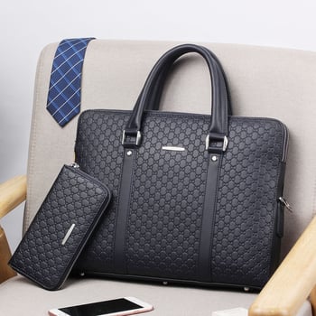 Férfi nemzetközi üzleti táska 2025 relief betűmintával, 14 hüvelykes laptoptáska vállon vagy crossbody