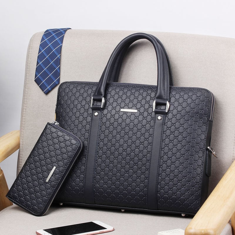 Férfi nemzetközi üzleti táska 2025 relief betűmintával, 14 hüvelykes laptoptáska vállon vagy crossbody