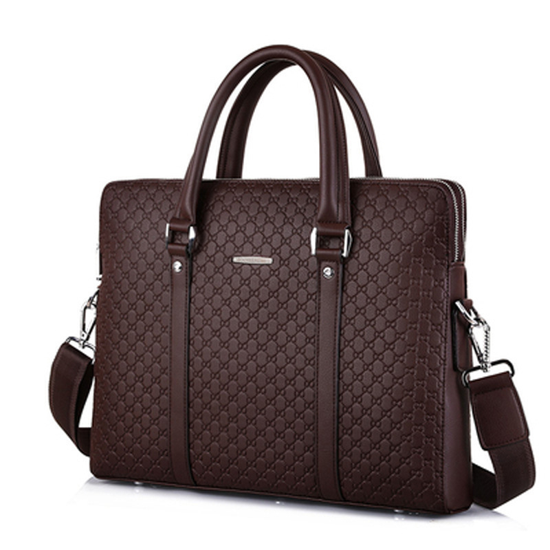 Férfi nemzetközi üzleti táska 2025 relief betűmintával, 14 hüvelykes laptoptáska vállon vagy crossbody