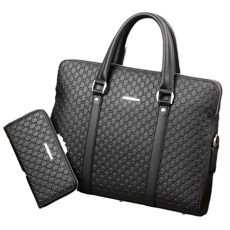 Férfi nemzetközi üzleti táska 2025 relief betűmintával, 14 hüvelykes laptoptáska vállon vagy crossbody