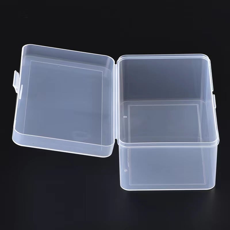 Pravokutna prozirna plastična kutija s poklopcem za organiziranje malih dijelova, sigurna za hranu