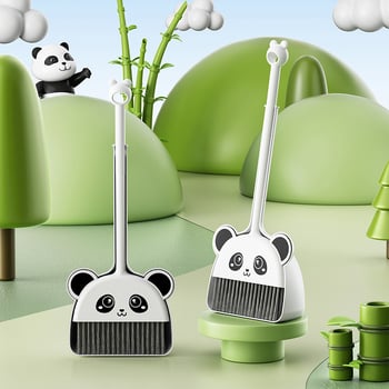 Set dječje metle s Panda motivom – alat za čišćenje sa malom metlom i lopaticom za prašinu