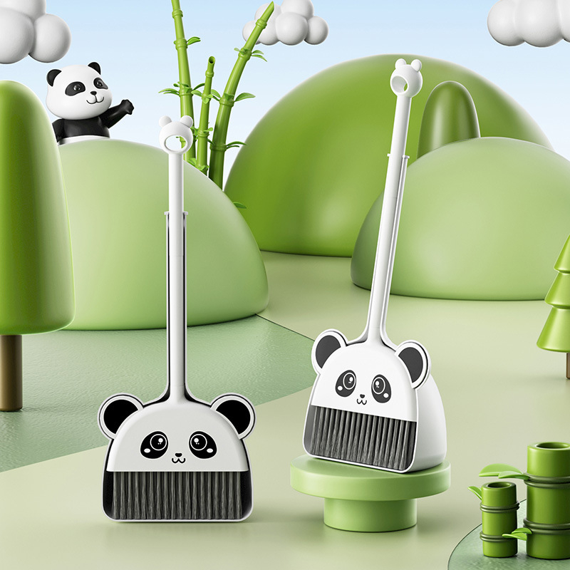 Set dječje metle s Panda motivom – alat za čišćenje sa malom metlom i lopaticom za prašinu