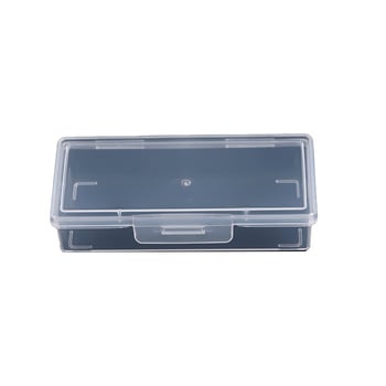 Prozirna PP plastična kutija s poklopcem, pravokutna mala kutija za dijelove, uska kutija za pohranu, dimenzije 10,5 × 4,1 × 2,5 cm