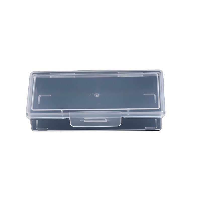 Prozirna PP plastična kutija s poklopcem, pravokutna mala kutija za dijelove, uska kutija za pohranu, dimenzije 10,5 × 4,1 × 2,5 cm