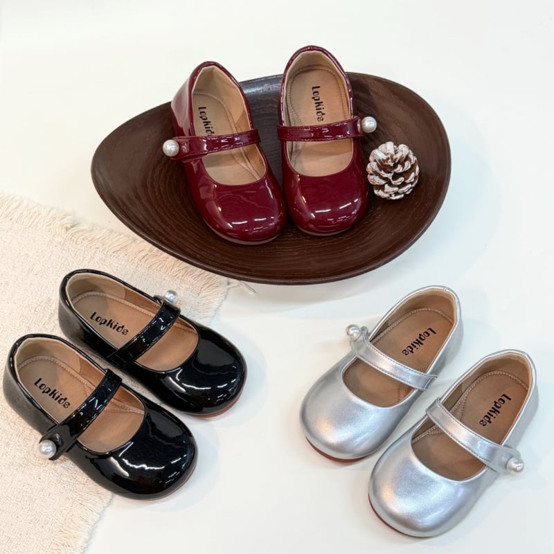 Pohodlné na nosenie, silno odporúčané: Dievčenské topánky s perlovo lakovaným povrchom, princeznovský štýl, slip-on, s Velcro, Mäkká podrážka, na jar a leto