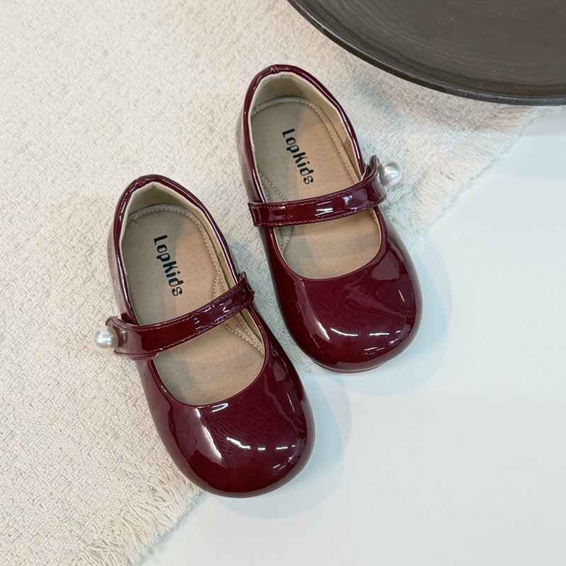 Pohodlné na nosenie, silno odporúčané: Dievčenské topánky s perlovo lakovaným povrchom, princeznovský štýl, slip-on, s Velcro, Mäkká podrážka, na jar a leto