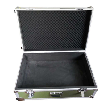 Cutie din aluminiu verde militar pentru echipamente, cu raft pentru unelte, rezistentă la sarcini mari, carcasă de transport camuflată, încuietoare tip fluture