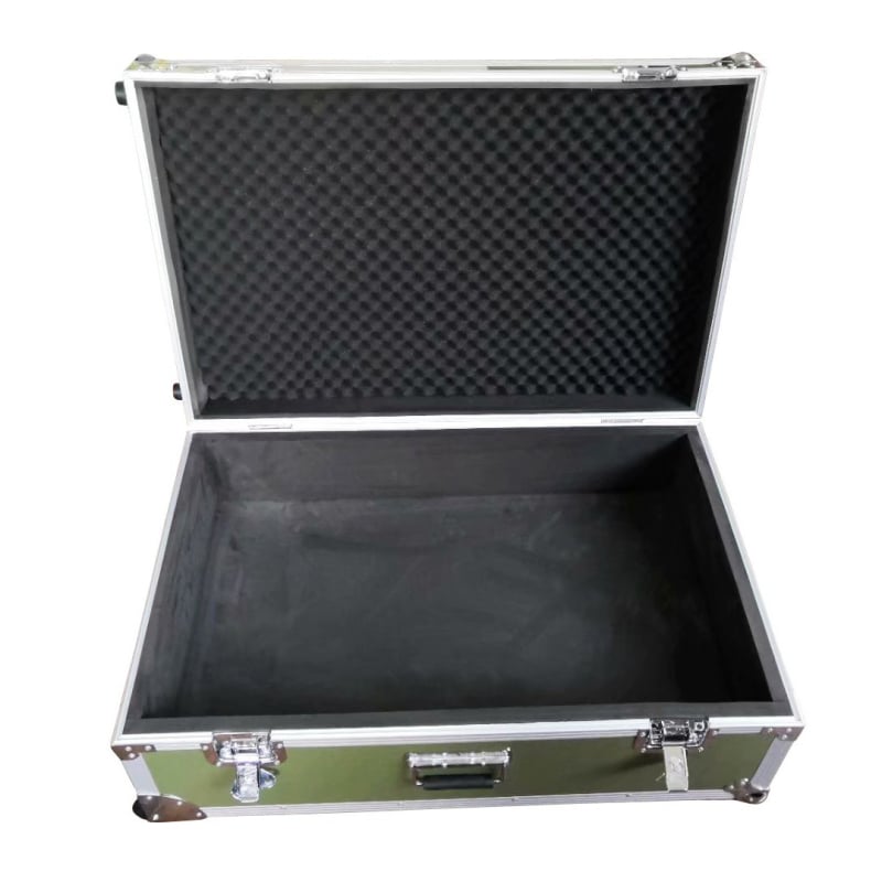 Cutie din aluminiu verde militar pentru echipamente, cu raft pentru unelte, rezistentă la sarcini mari, carcasă de transport camuflată, încuietoare tip fluture