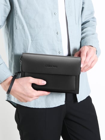 Muška kožna clutch torba s kombinacijskim zaključavanjem, velika kapaciteta, poslovno i opušten stil