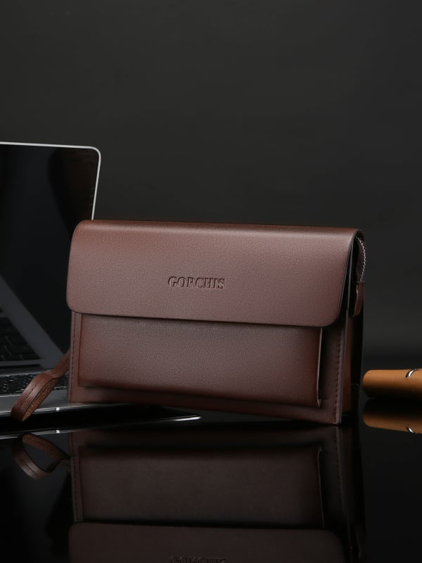 Muška kožna clutch torba s kombinacijskim zaključavanjem, velika kapaciteta, poslovno i opušten stil