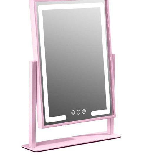 Επιτραπέζιος καθρέφτης μακιγιάζ με φως, περιστρεφόμενος καθρέφτης για οικιακή χρήση, καθρέφτης κομοδίνου για υπνοδωμάτιο