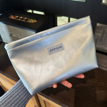 Niche dizajn visokokvalitetna srebrna PU kozmetička torbica velike kapacitete, prijenosni organizator za toaletne potrepštine, kožna clutch torbica