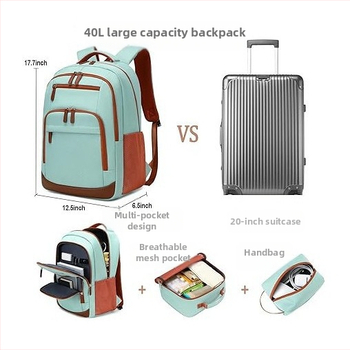 Veľkokapacitný cestovný batoh s farebným blokovaním, moderný business štýl, batoh na notebook 15 palcov, unisex