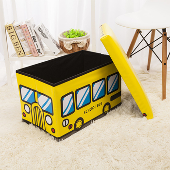 Excellence dječji tabure za skladištenje igračaka u obliku automobila – sklopiva stolica za pohranu i organizator cipela, 35 L, 40×25×25 cm, koža