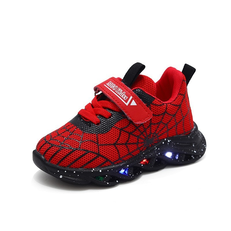 Dječje tenisice za dječake sa svjetlećim efektom, prozračna mreža, ljetni Spider-Man model