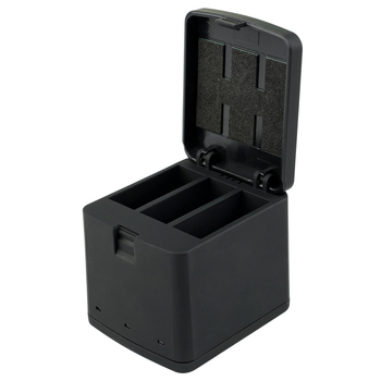 TELESIN Taixun GoPro Hero5/6/7/8 Зарядно за три батерии с кутия за съхранение
