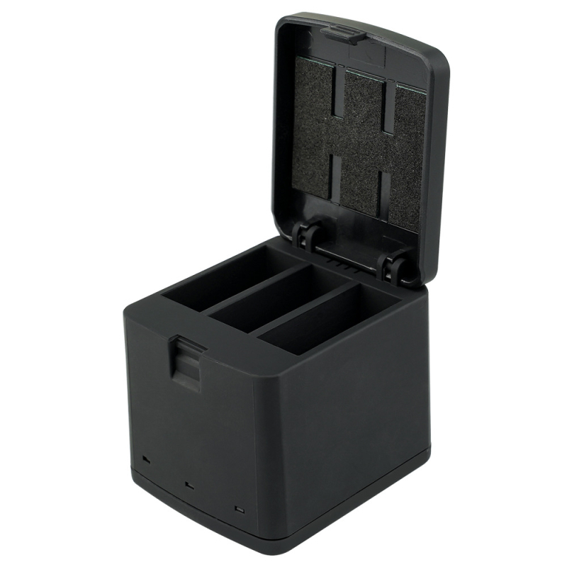 TELESIN Taixun GoPro Hero5/6/7/8 Зарядно за три батерии с кутия за съхранение